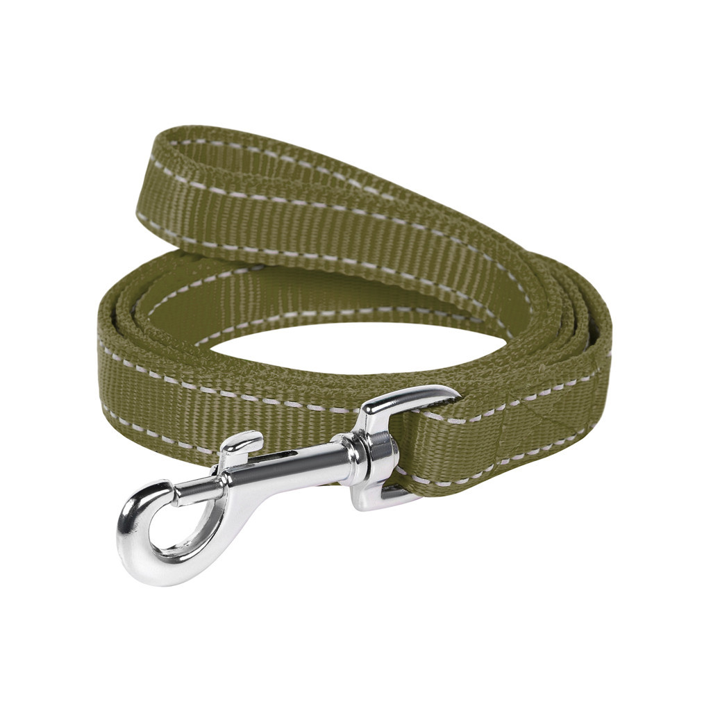 Повідець для собак Dog Extreme з нейлону подвійний Ш 25 мм Д 122 см хакі (429931) - зображення 2