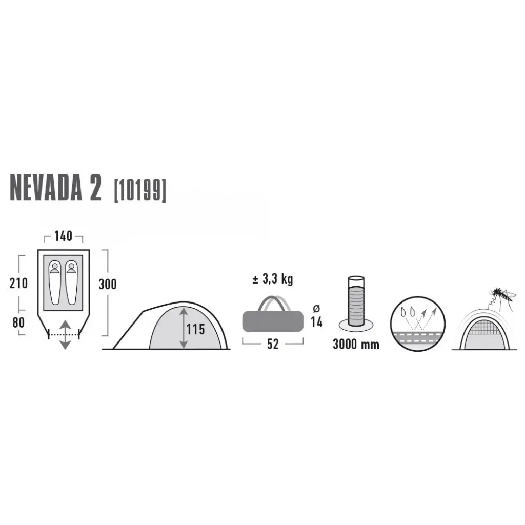 Намет High Peak Nevada 2 Dark Grey/Red (925388) - изображение 5