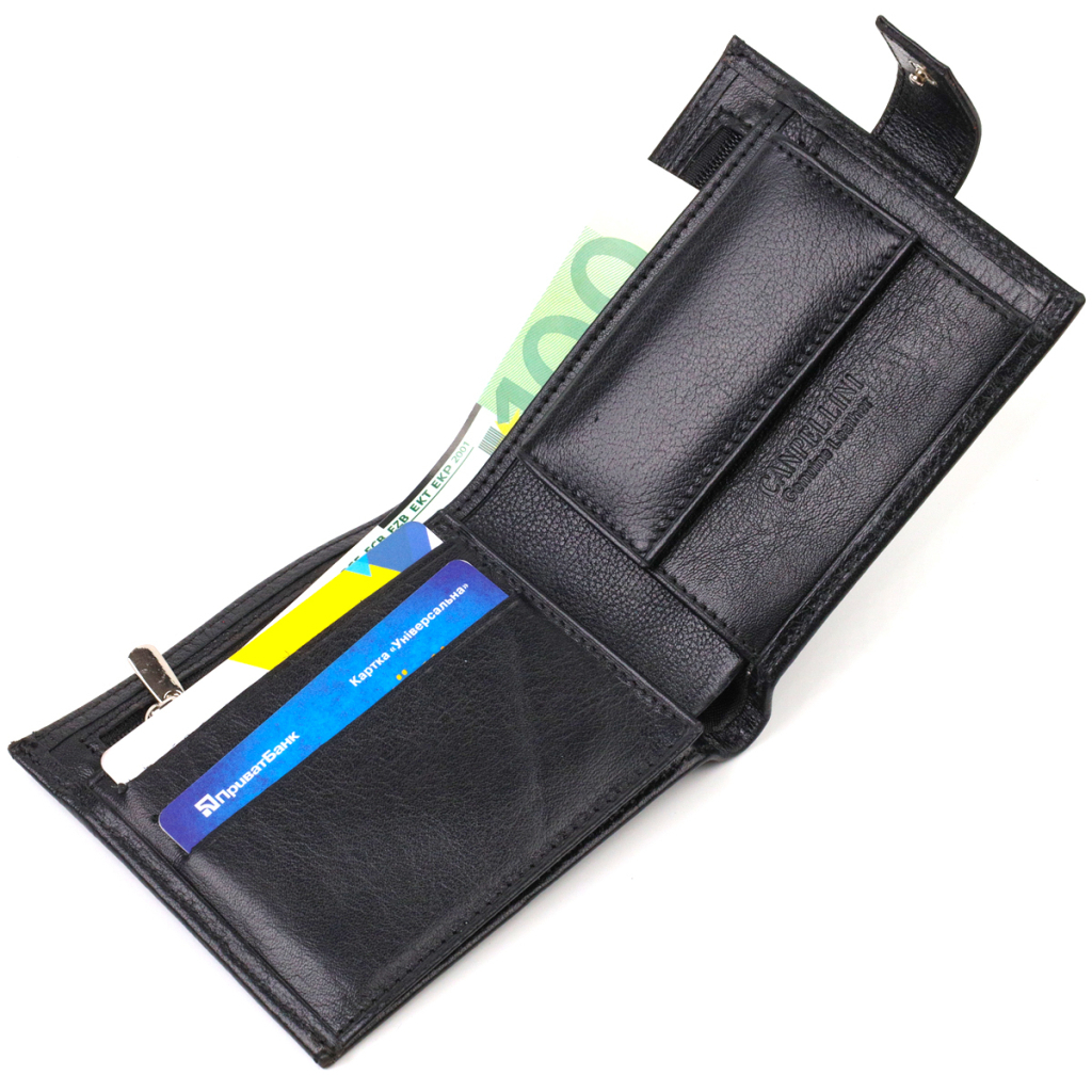 Гаманець Canpellini З натуральної шкіри Чорний (21877) - зображення 6