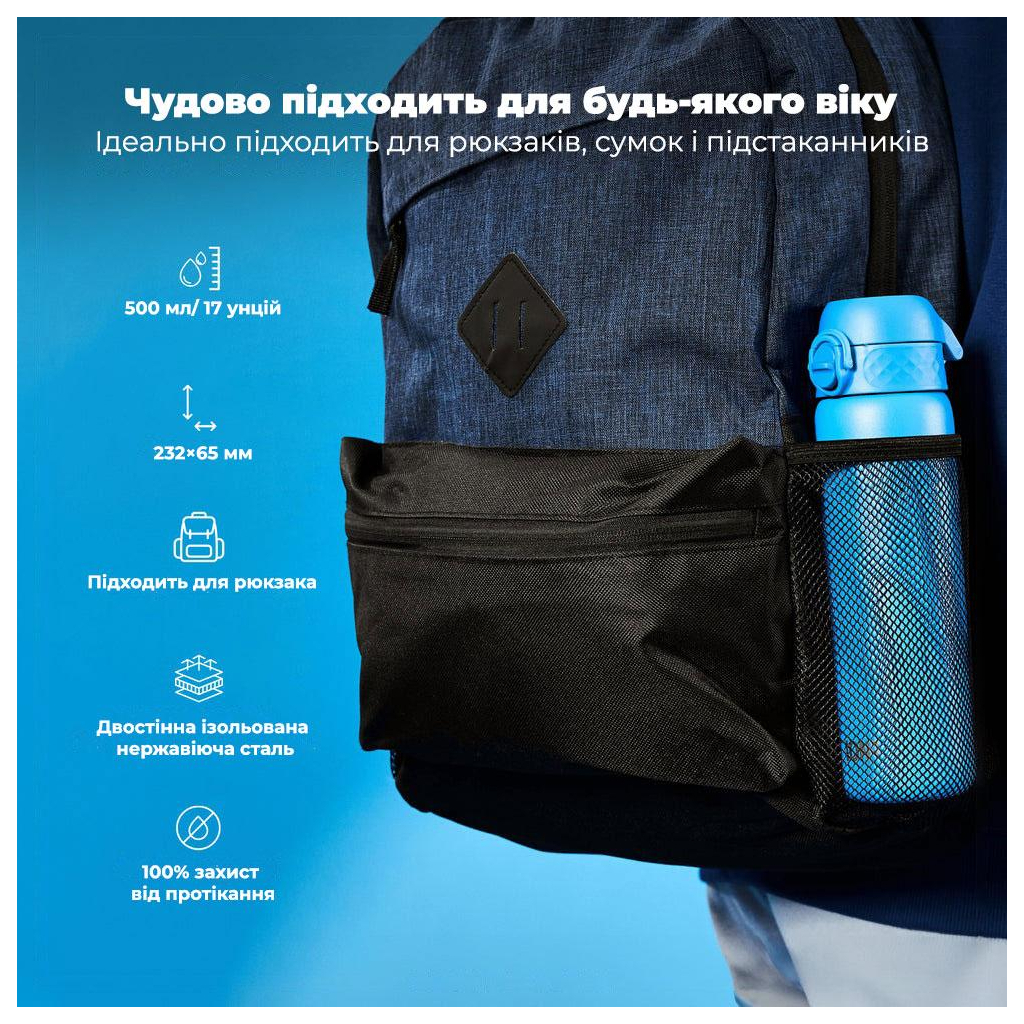 Пляшка для води ION8 OneTouch Vacuum Insulated 500 мл Blue (I8TS500BLU) - зображення 5