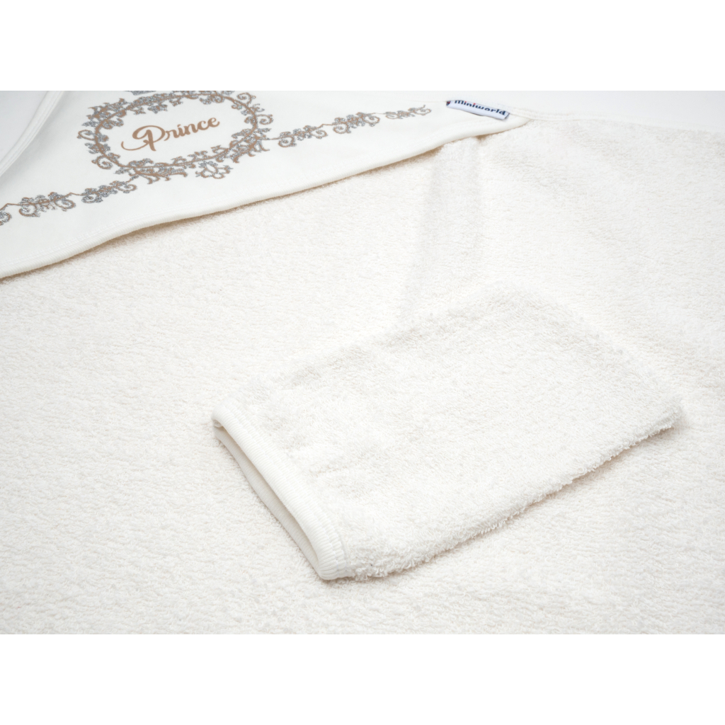 Рушник для купання дитячий Miniworld куточок з рукавичкою (15479-brown) - зображення 2