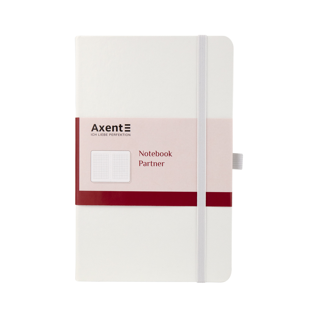 Блокнот Axent Partner, А5, 125х195 мм, 96арк, кліт,білий (8201-21-A) - зображення 1