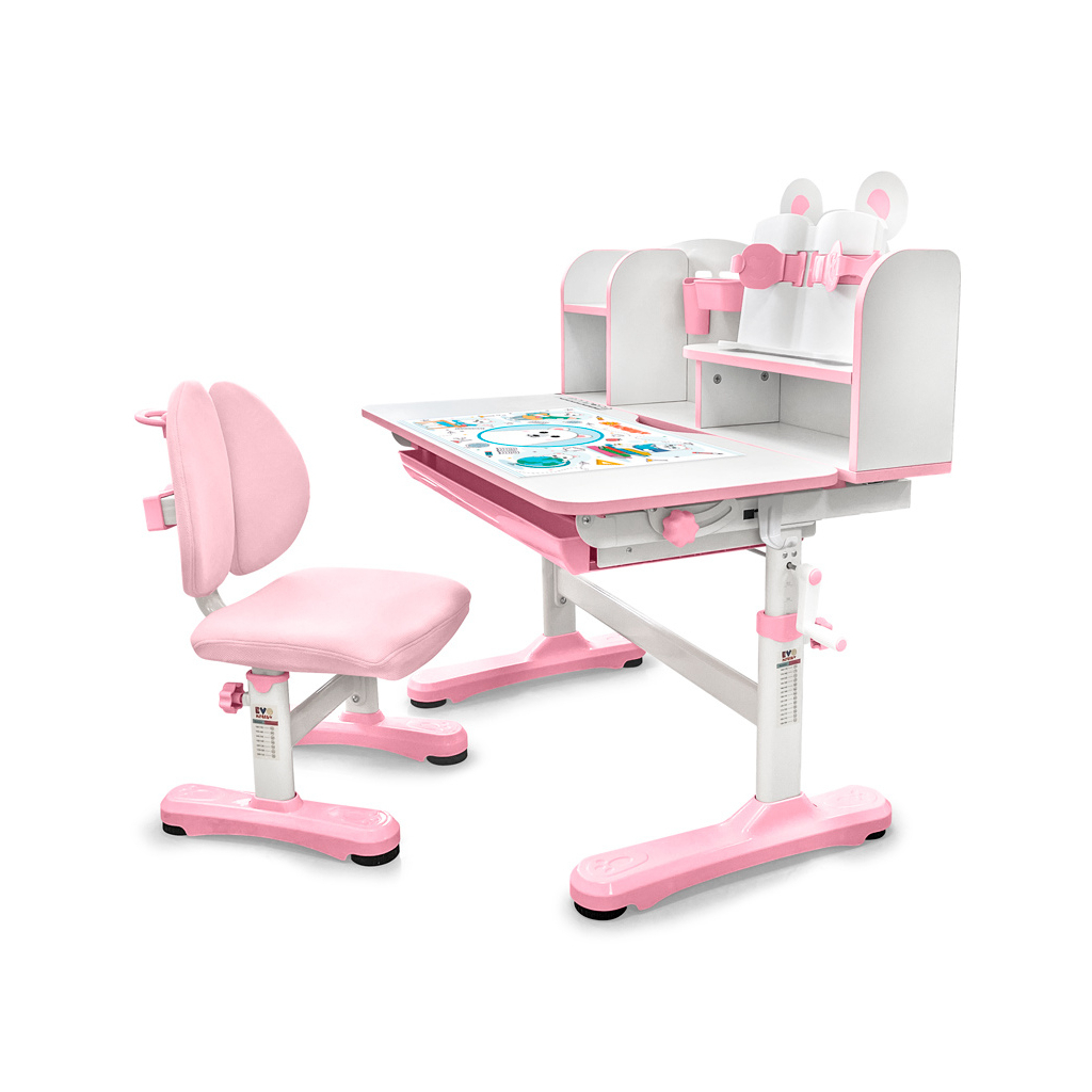 Парта зі стільцем Evo-kids Panda XL pink (BD-29 PN) - зображення 1