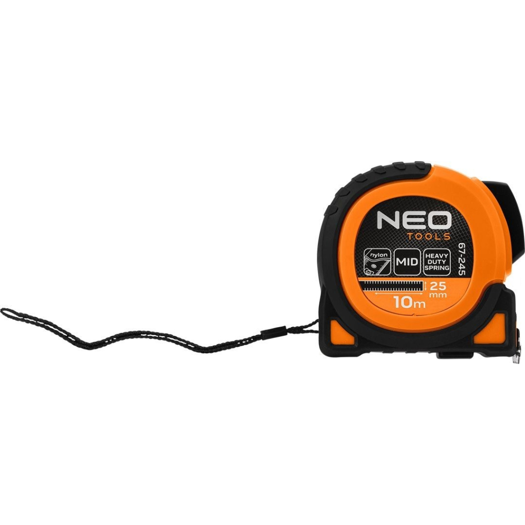 Рулетка Neo Tools Super Black, 10мx25мм, з фіксатором змотування, магніт (67-245) - зображення 10