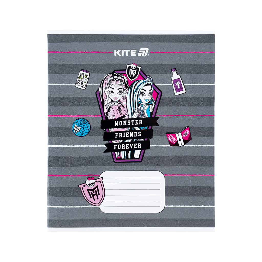 Зошит Kite Monster High, 12 аркушів, коса лінія (MH25-235) - зображення 8