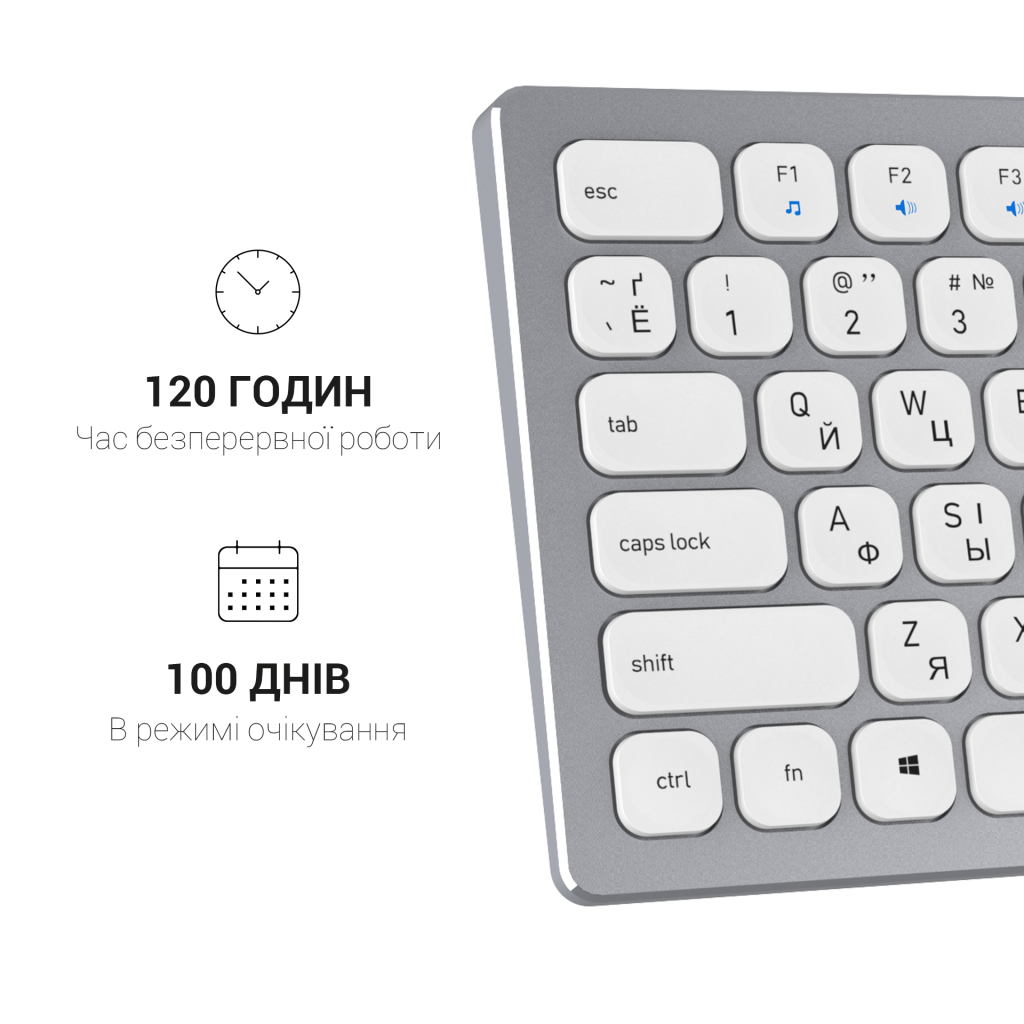 Клавіатура OfficePro SK1550 Wireless White (SK1550W) - зображення 12