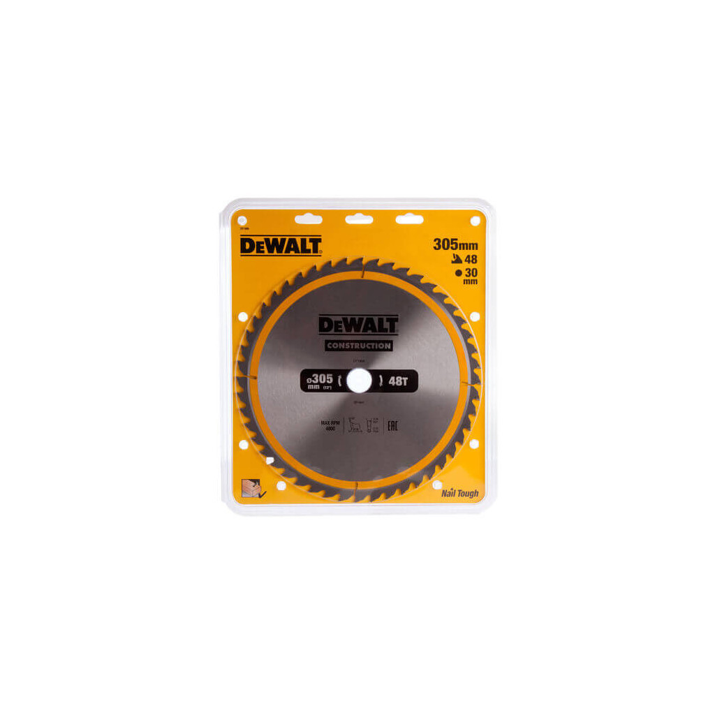 Диск пильний DeWALT СONSTRUCTION, 305x30 мм, 48 z, АТВ, 10 гр., 4800 об/хв (DT1959) - зображення 2
