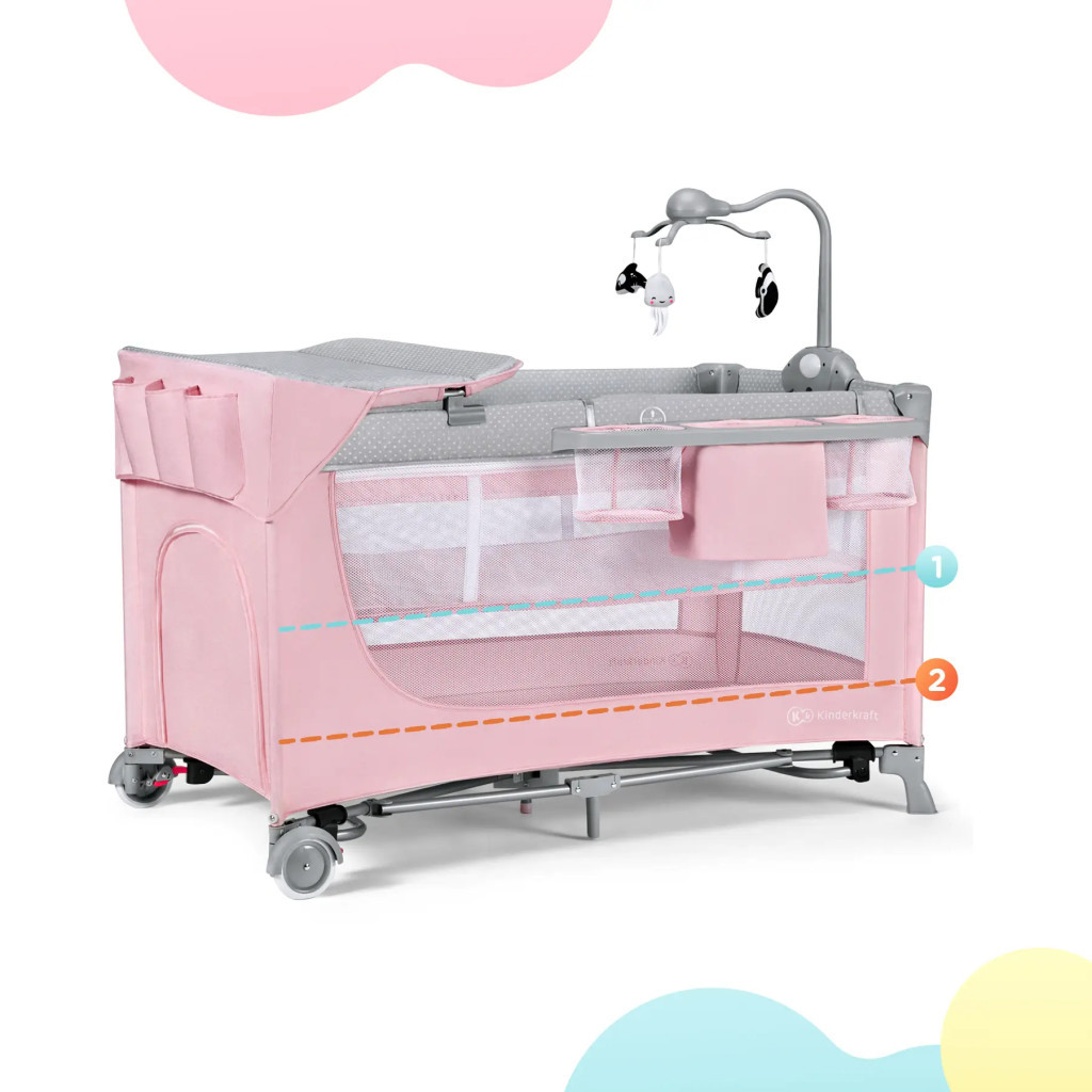 Ліжечко Kinderkraft манеж з пеленатором Leody Pink (5902533917945) - зображення 7