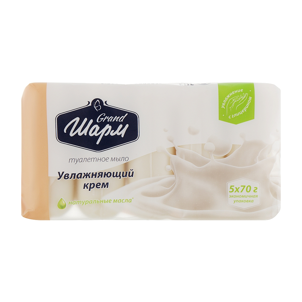 Тверде мило Grand Шарм Зволожуючий крем 5 х 70 г (4820195500569) - изображение 2