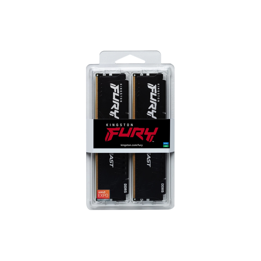 Модуль пам'яті для комп'ютера DDR5 32GB (2x16GB) 5200 MHz Beast AM5 Black Kingston Fury (ex.HyperX) (KF552C36BBEK2-32) - зображення 5