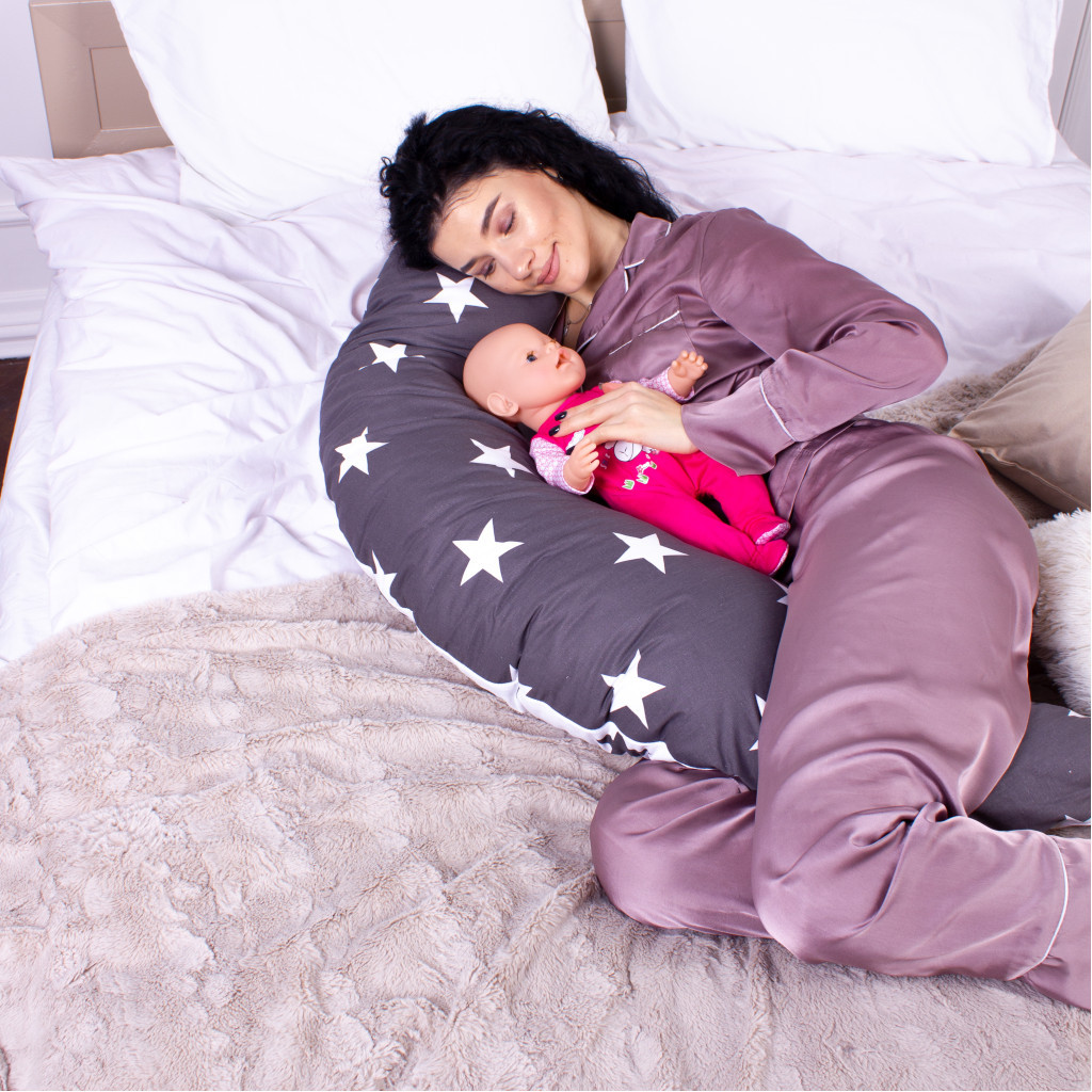 Подушка MirSon для вагітних та годування №8321 Print Line 17-0030 Berto Бязь 30х170х20 см (2200006200468) - изображение 4