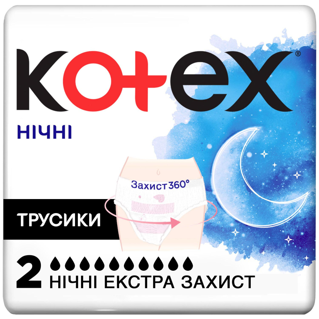 Гігієнічні прокладки Kotex Нічні трусики 2 шт. (8691900173820) - зображення 1
