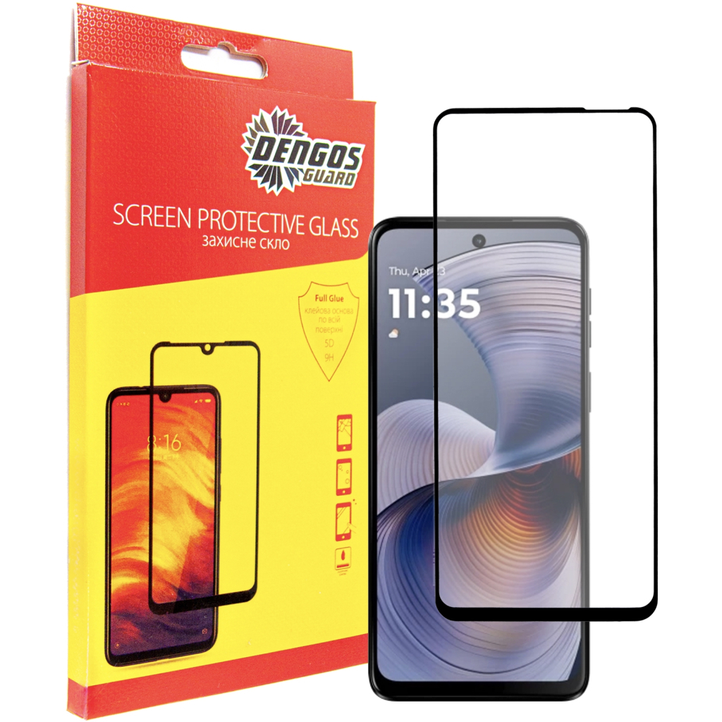 Скло захисне Dengos Full Glue Motorola G55 (black) (TGFG-398) - зображення 1