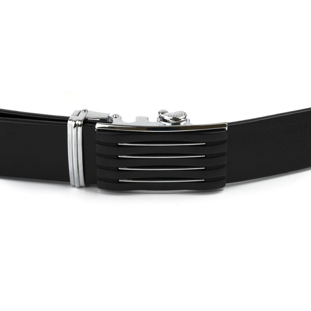 Ремінь Vintage Чоловічий з автоматичною пряжкою смужка Чорний (20301) - зображення 6