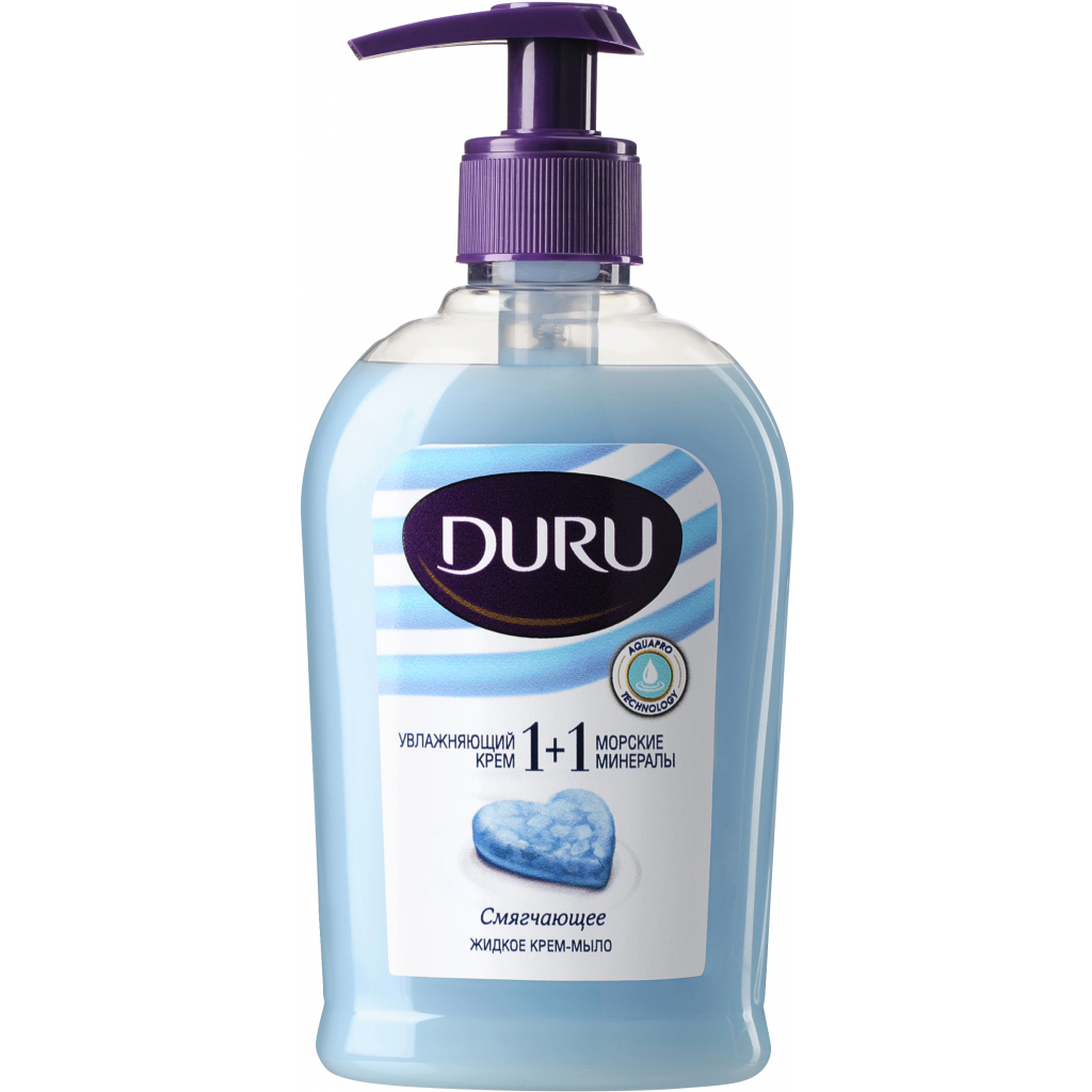 Рідке мило Duru 1+1 Крем та Морські мінерали 300 мл (8690506491604) - зображення 1
