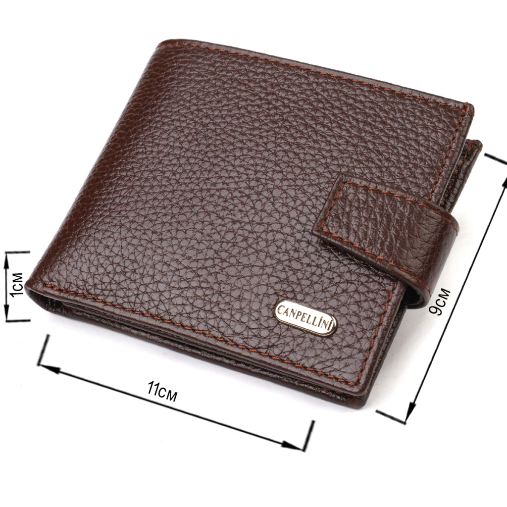 Портмоне Canpellini З натуральної зернистої шкіри Коричневе (21881) - зображення 3