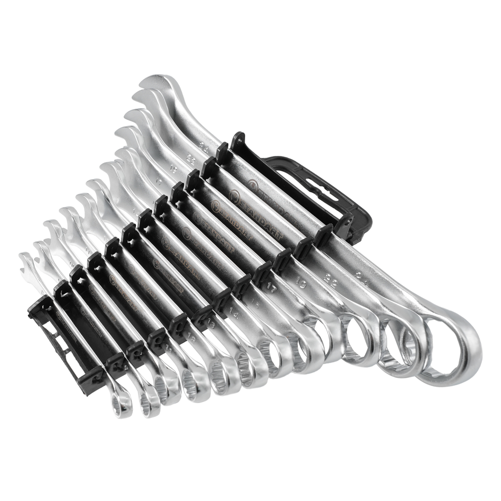 Ключ Стандарт ріжково-накидний 12 шт. (8-24 мм) на холдері (NKK12STA) - зображення 2