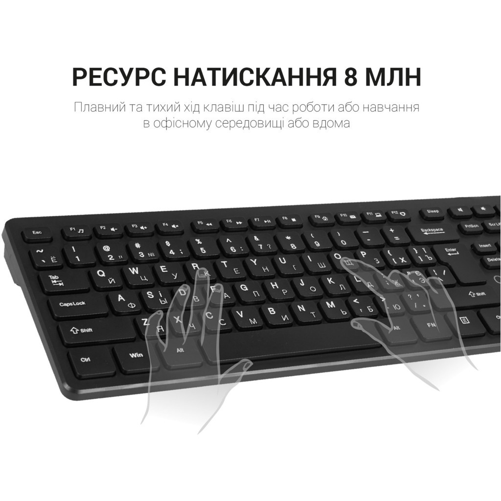 Клавіатура OfficePro SK276 USB Black - зображення 6