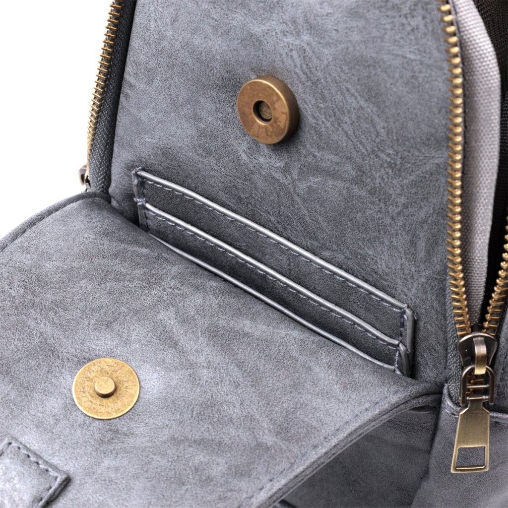 Сумка Vintage Через плече з екошкіри Сіра (22792) - зображення 7