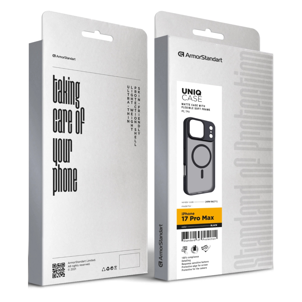 Чохол до мобільного телефона Armorstandart Uniq MagCase Apple iPhone 17 Pro Max Black (ARM86271) - зображення 2