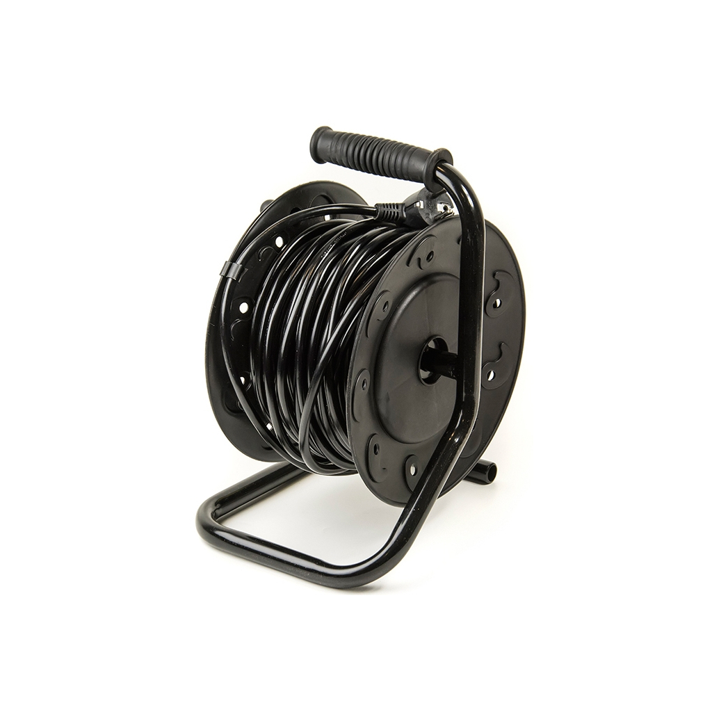 Мережевий подовжувач PowerPlant катушка 20 м, 2x1.0мм2, 8А, 4 розетки (JY-2000/20) (PPRA08M200S4) - зображення 2