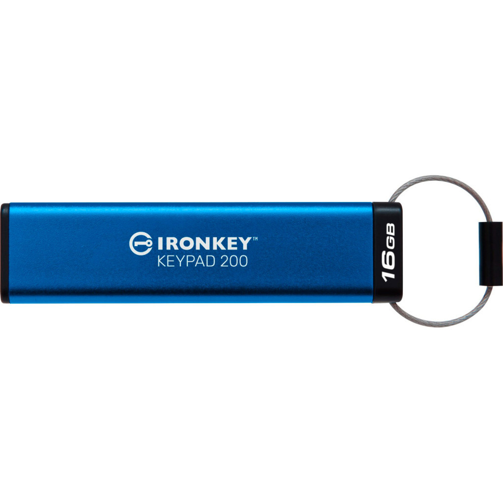 USB флеш накопичувач Kingston 16GB IronKey Keypad 200 Blue USB 3.2 (IKKP200/16GB) - зображення 5
