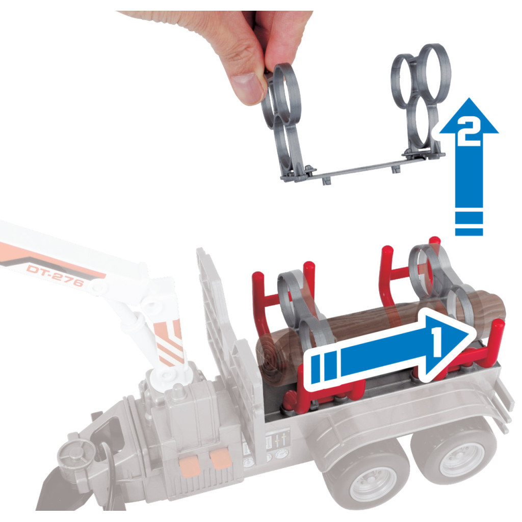 Спецтехніка Dickie Toys Трактор Месі Фергюсон 8737 з причепом для дерев (3737003) - зображення 7