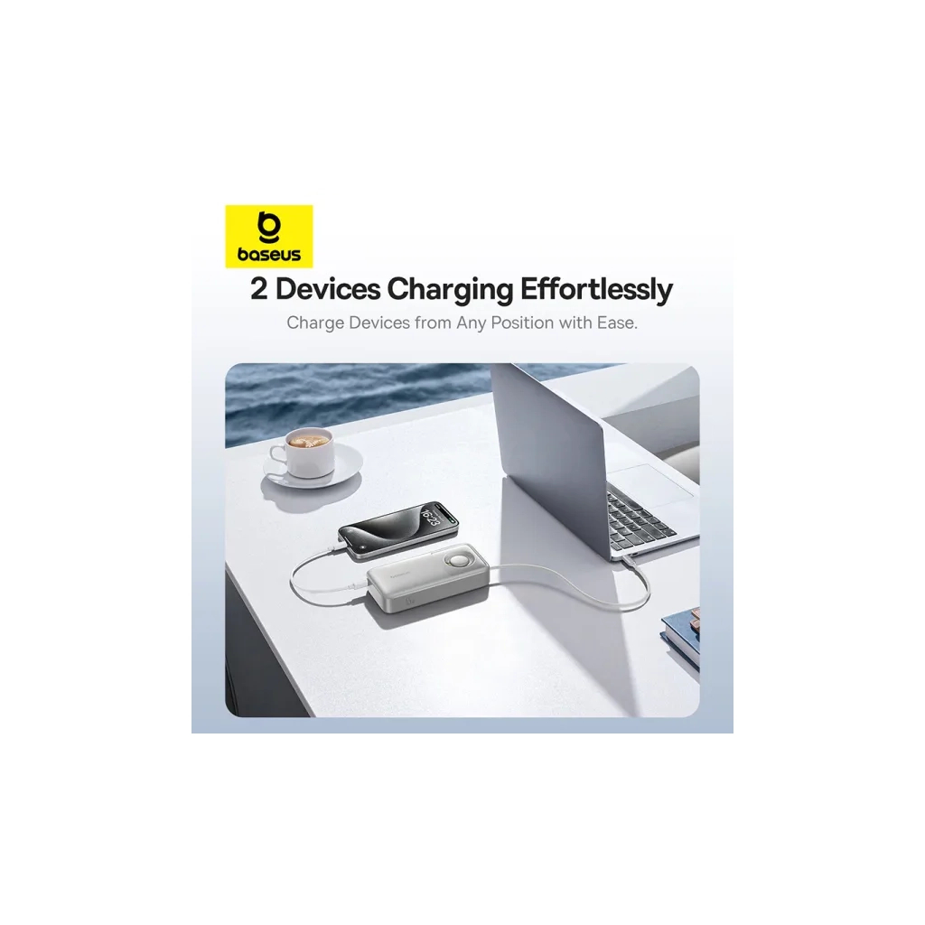 Батарея універсальна Baseus Free2Pull 20000mAh 65W, PD/3.0, QC/3.0, Lunar gray (P10073700843-00) - зображення 10