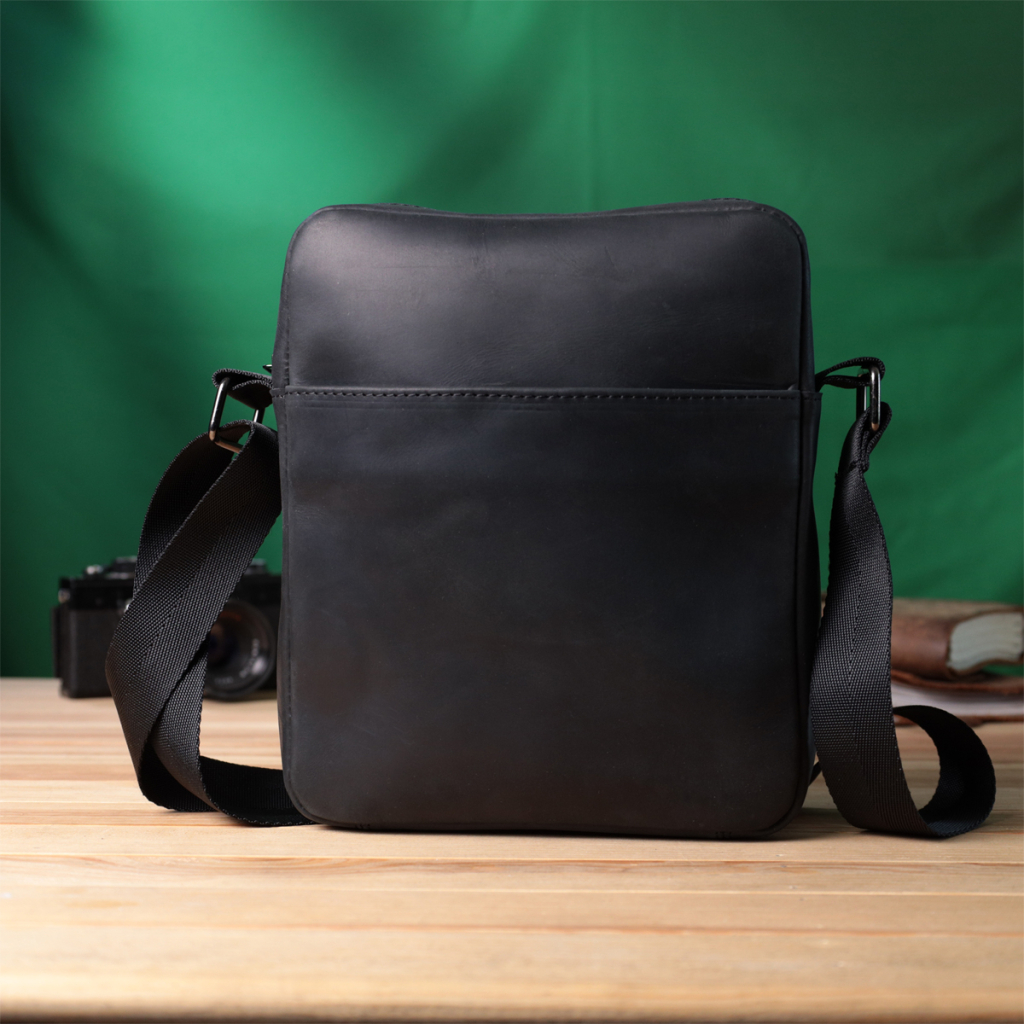 Сумка Shvigel Через плече з матової натуральної шкіри Чорна (22848) - зображення 9