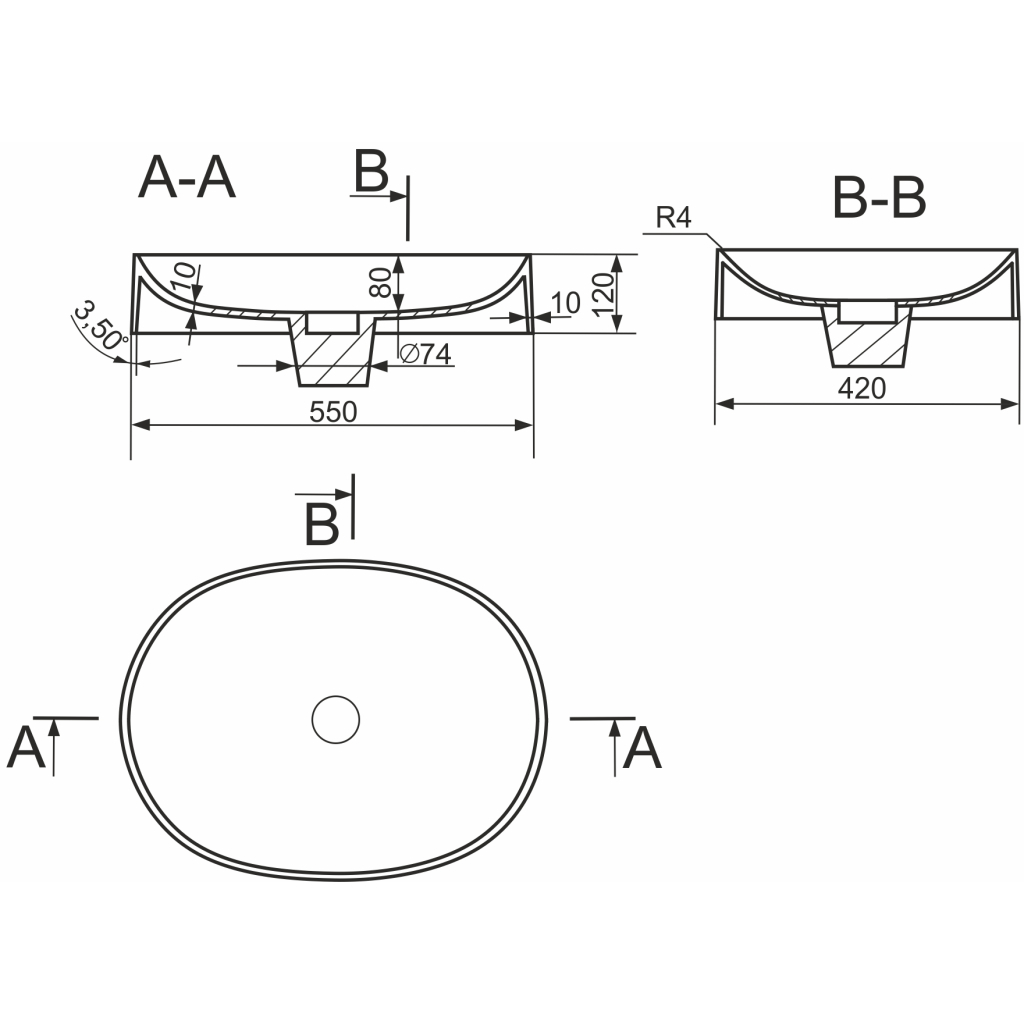 Раковина GRANADO Morella white gel (gbs0205g) - зображення 4