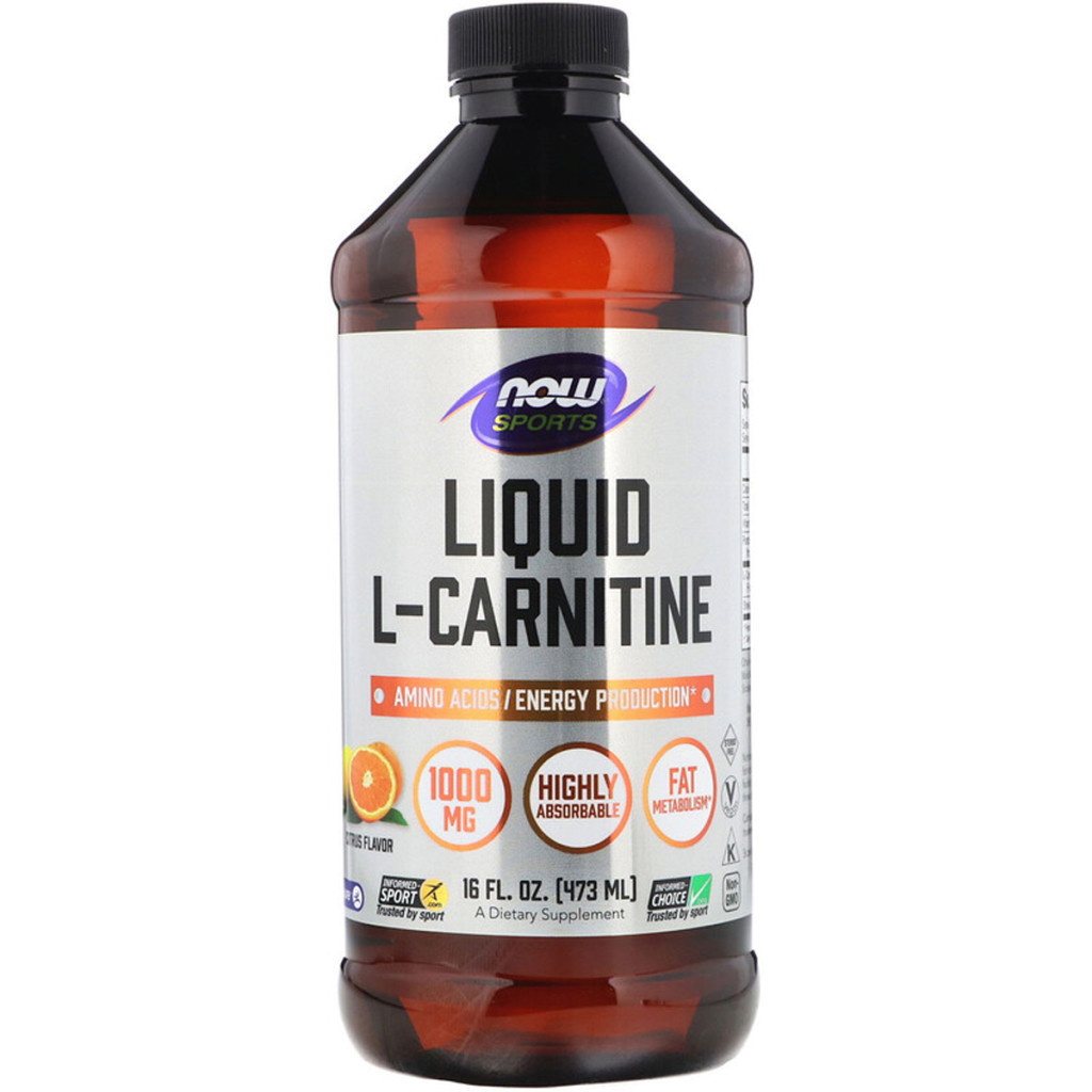 Амінокислота Now Foods L-Карнітін Рідкий з Цитрусовим Смаком, L-Carnitine, 1000 мг, (NOW-00065) - зображення 1