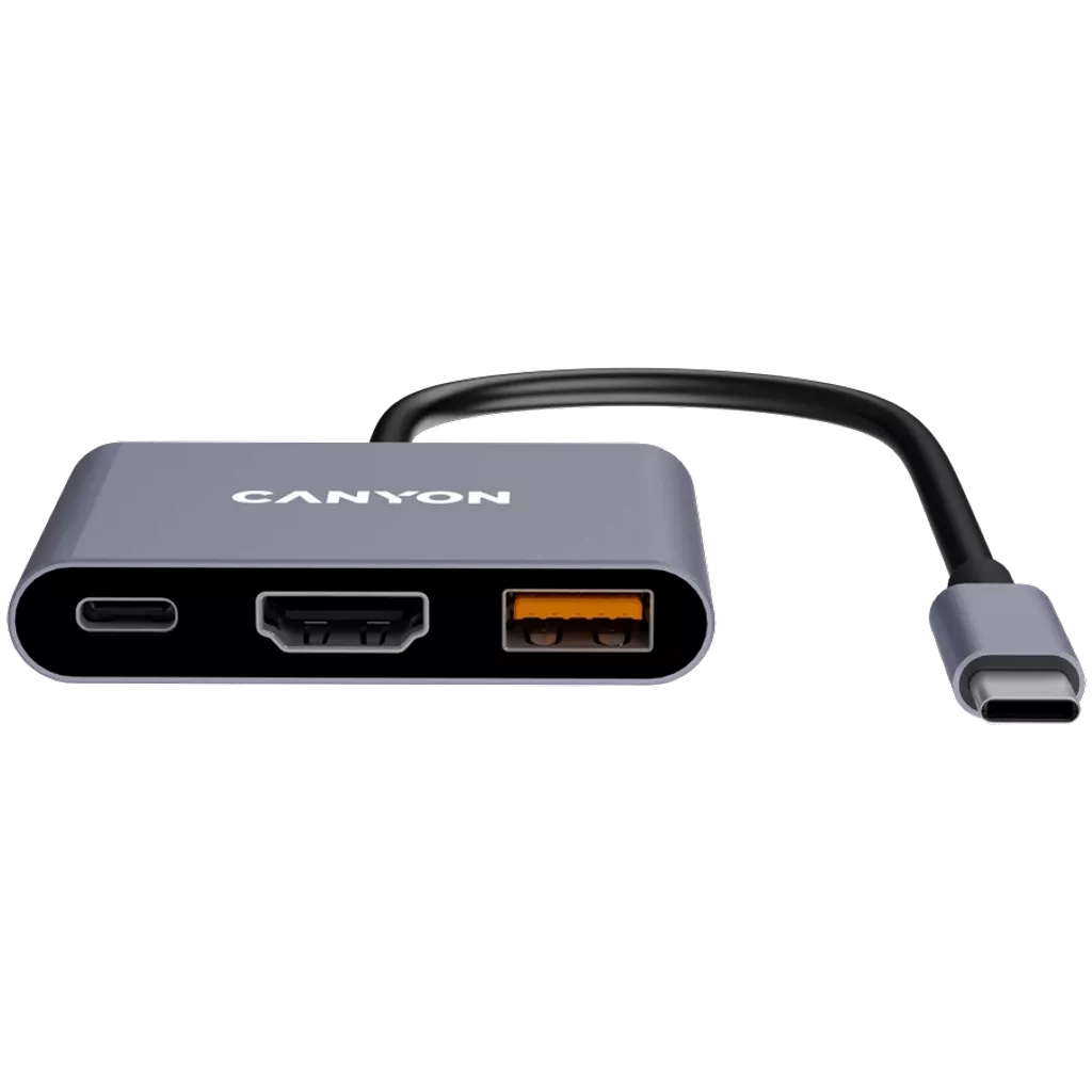 Концентратор Canyon hub DS-4 3in1 USB-C Grey (CNS-TDS4) - изображение 2