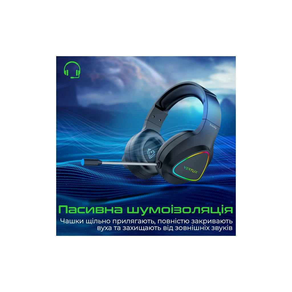Навушники Vertux Trinity 7.1 Mini Jack 3.5мм Black (trinity.black) - зображення 4