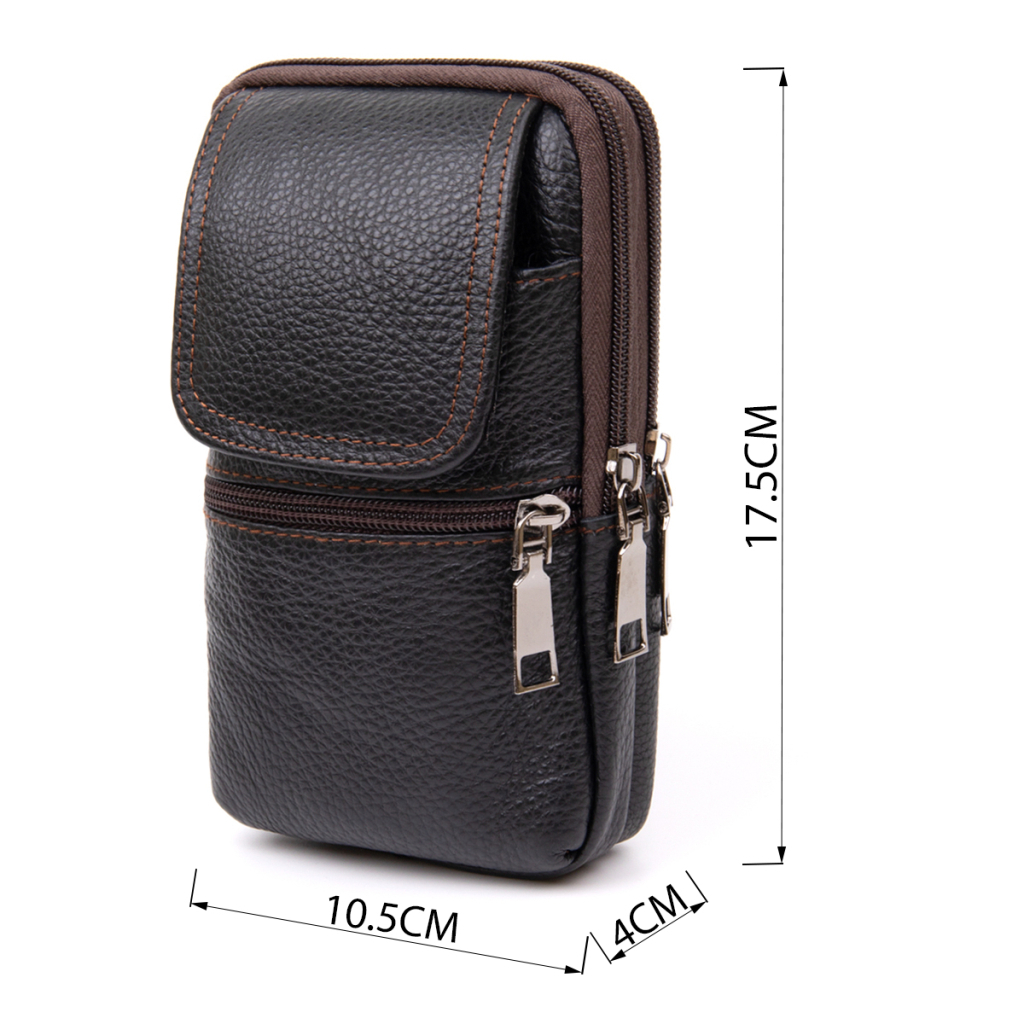 Сумка Vintage Унісекс на пояс на два відділення Коричнева (20427) - зображення 3