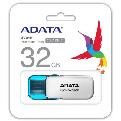 USB флеш накопичувач ADATA 32GB UV240 White USB 2.0 (AUV240-32G-RWH) - зображення 3