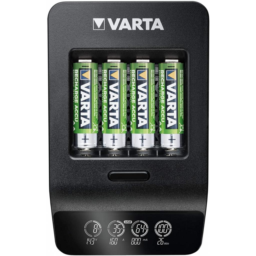 Зарядний пристрій для акумуляторів Varta LCD Smart Plus CHARGER +4*AA 2100 mAh (57684101441) - изображение 1