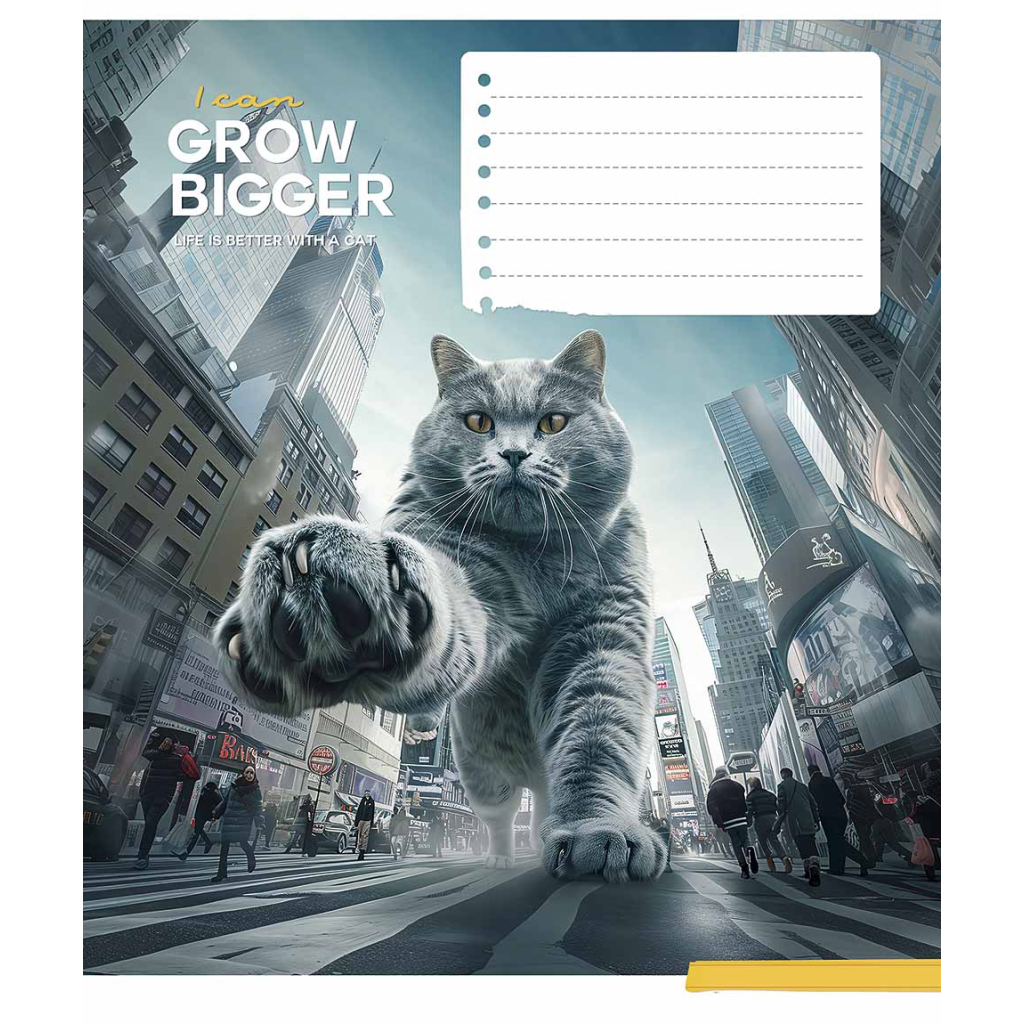 Зошит Школярик Gigantic cats 12 аркушів клітинка (012-3451K) - зображення 4