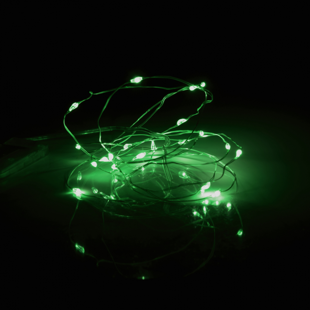 Гірлянда YES! Fun Нитка на мідному дроті 20 LED Зелена 2 м Статична На батарейках (975026) - зображення 3