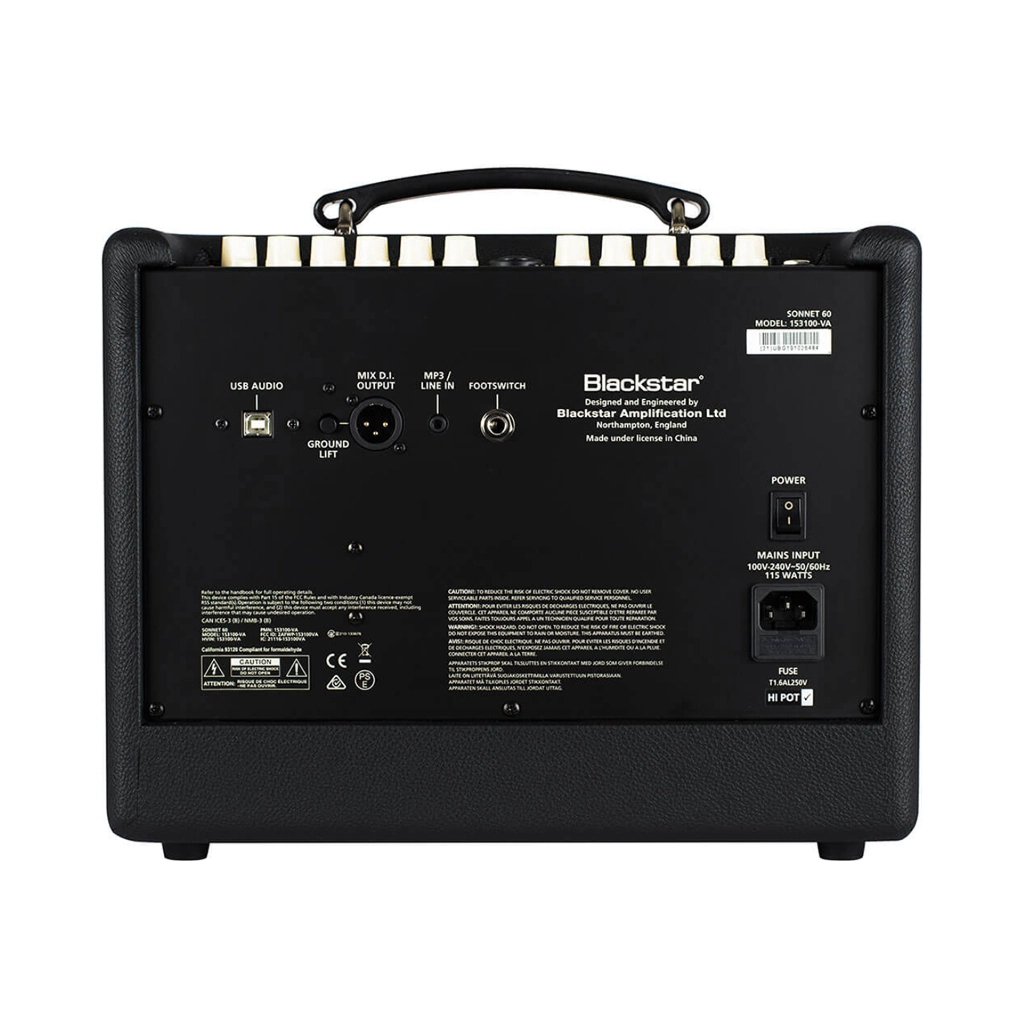 Комбопідсилювач Blackstar Sonnet 60 Acoustic Black (301038) - зображення 3