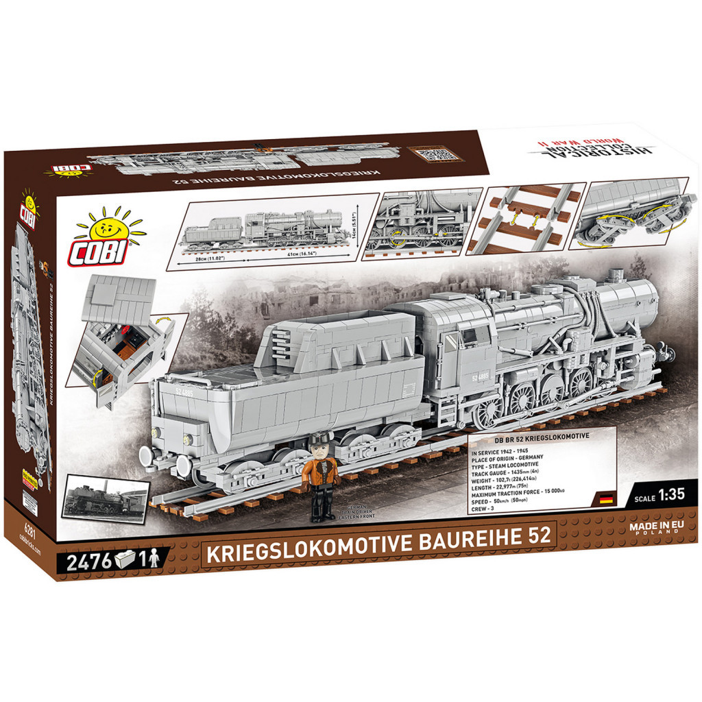 Конструктор Cobi Локомотив Kriegslokomotive Class 52 1:35, 2476 деталей (COBI-6281) - зображення 2