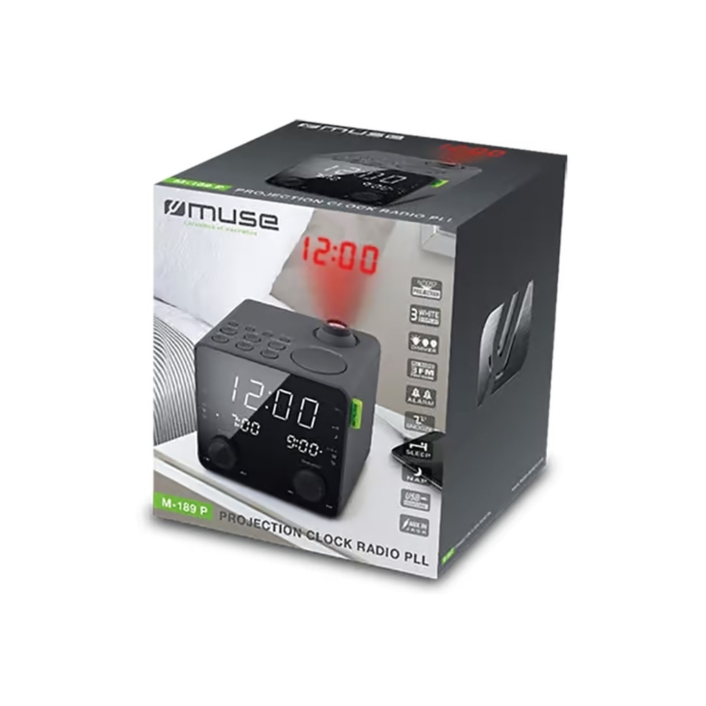 Настільний годинник Muse Радіо-годинник з USB та проекцією (M-189 P) - зображення 4