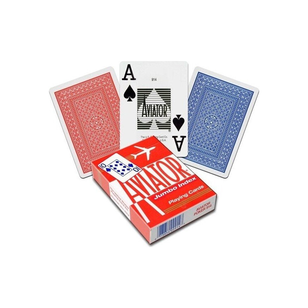 Гральні карти Bicycle Aviator Jumbo Index (red, blue) (AIRB-2) - зображення 3