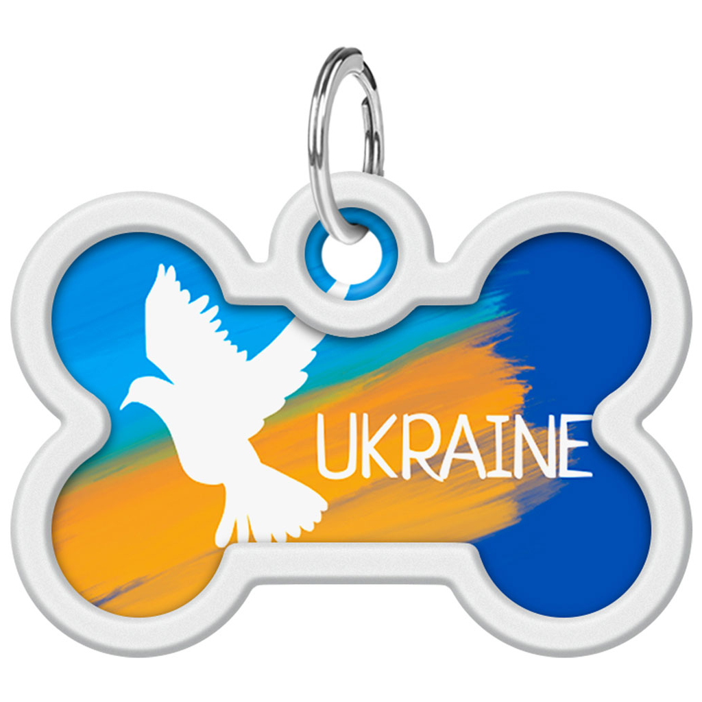 Адресник для тварин WAUDOG Smart ID з QR паспортом "Прапор", кістка 40х28 мм (0640-0229) - зображення 2