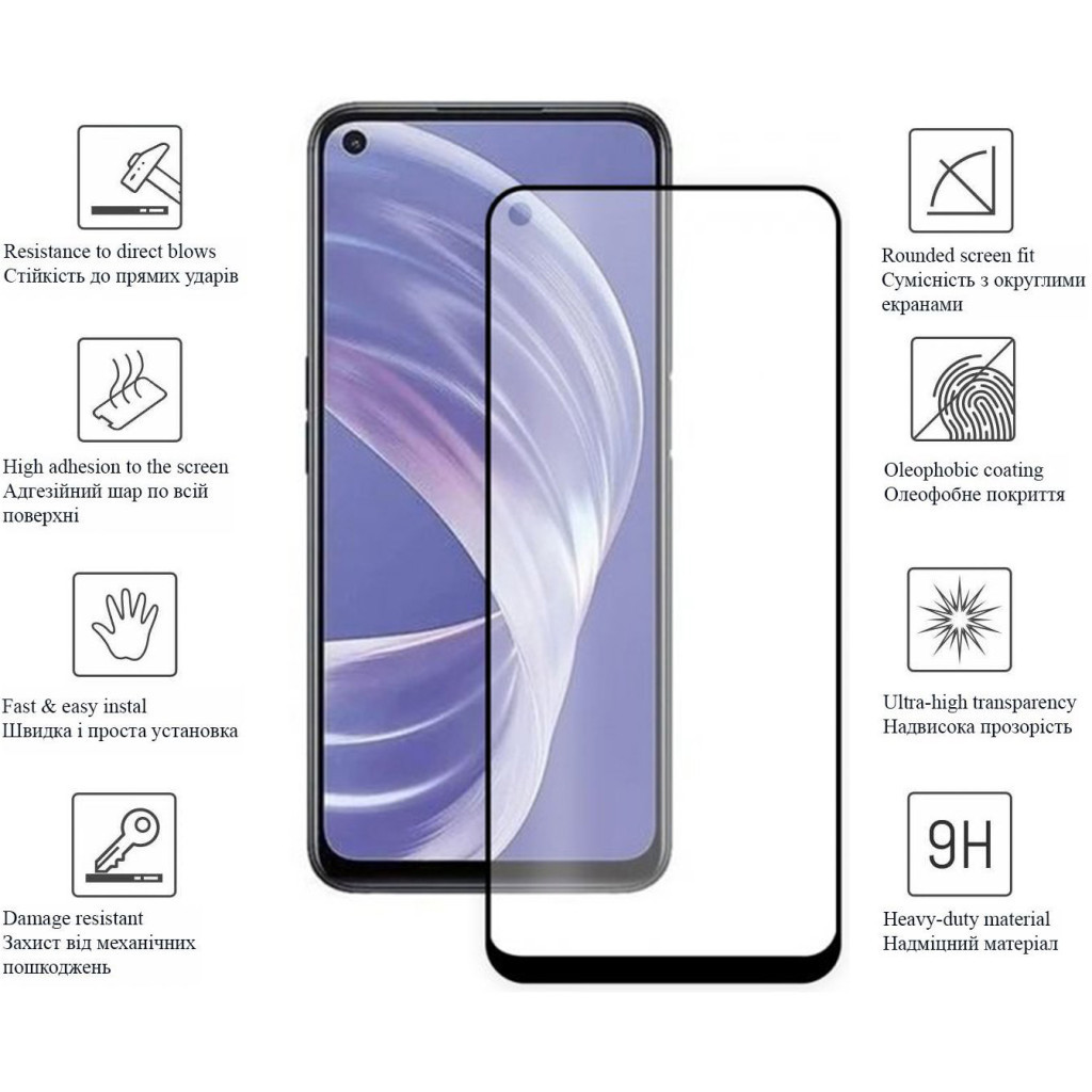 Скло захисне Drobak OPPO A76 (Black) (505041) - зображення 2