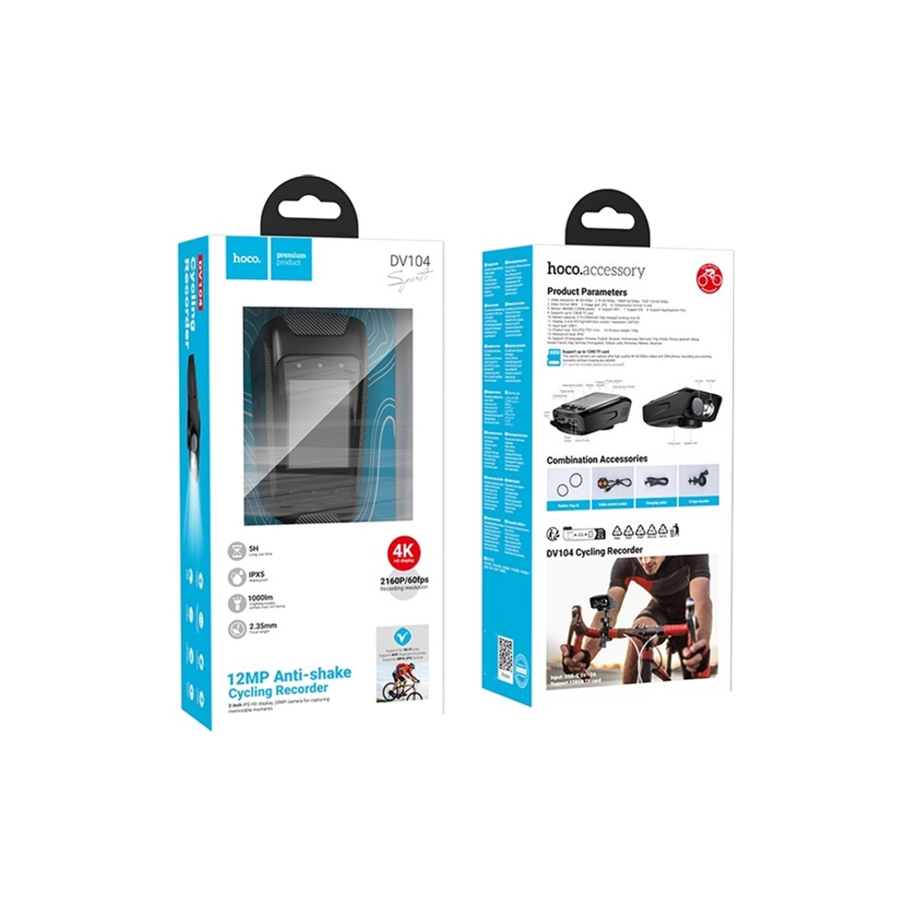 Відеореєстратор HOCO DV104 4K Riding recorder Black (6942007646000) - зображення 7