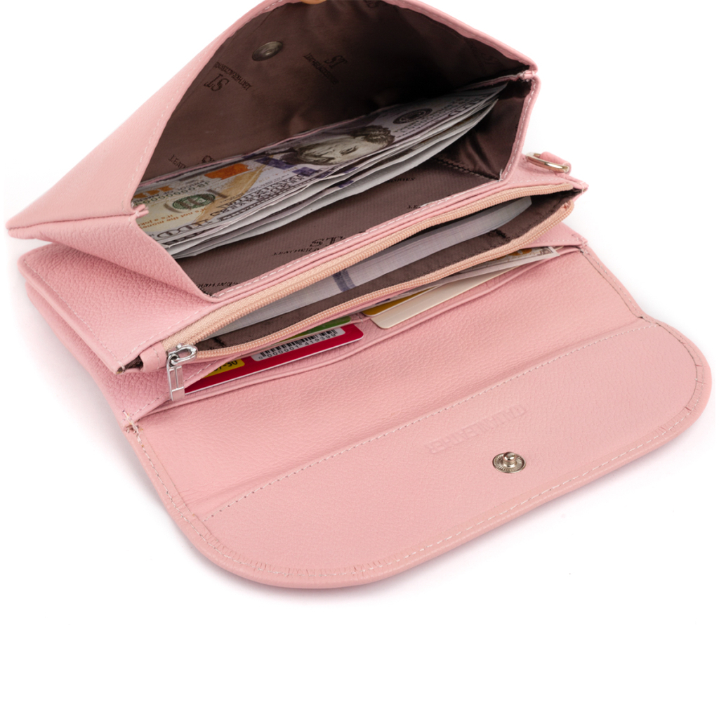 Гаманець ST Leather Зі шкіри Рожевий (19323) - зображення 9