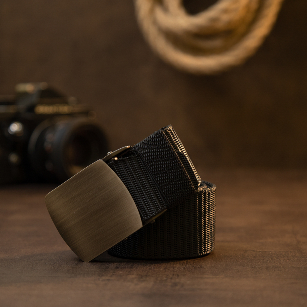 Ремінь Vintage Текстильний з сріблястою пряжкою Чорний (20541) - зображення 9