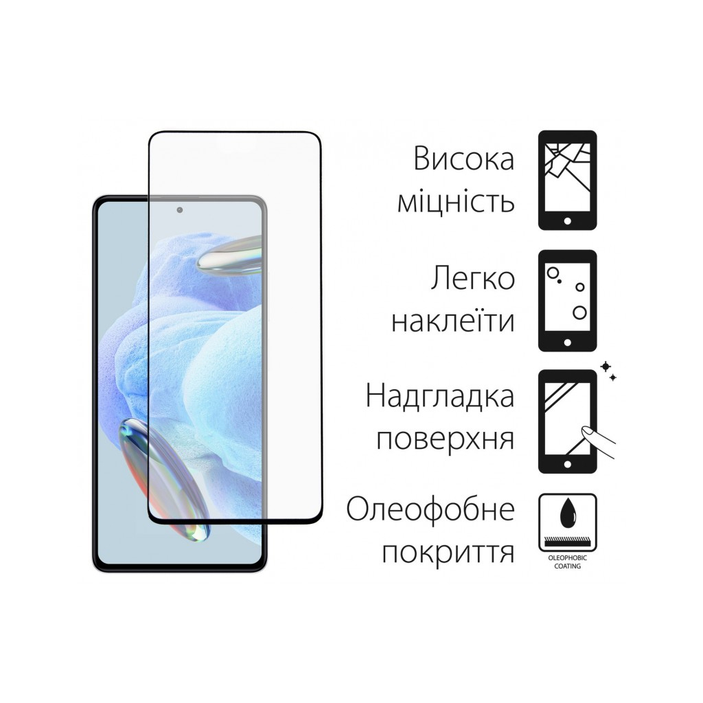 Скло захисне Dengos Full Glue Xiaomi Redmi Note 12 Pro 5G/12 Pro+ 5G (black) (TGFG-294) - зображення 2