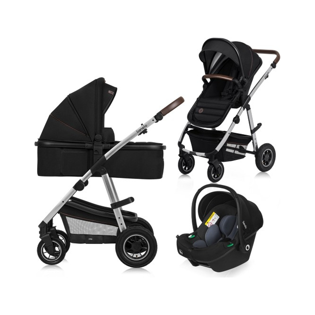 Коляска Lionelo 3 в 1 Amber 3 Black Silver (LO-AMBER BLACK SILVER (3in1)) - зображення 1