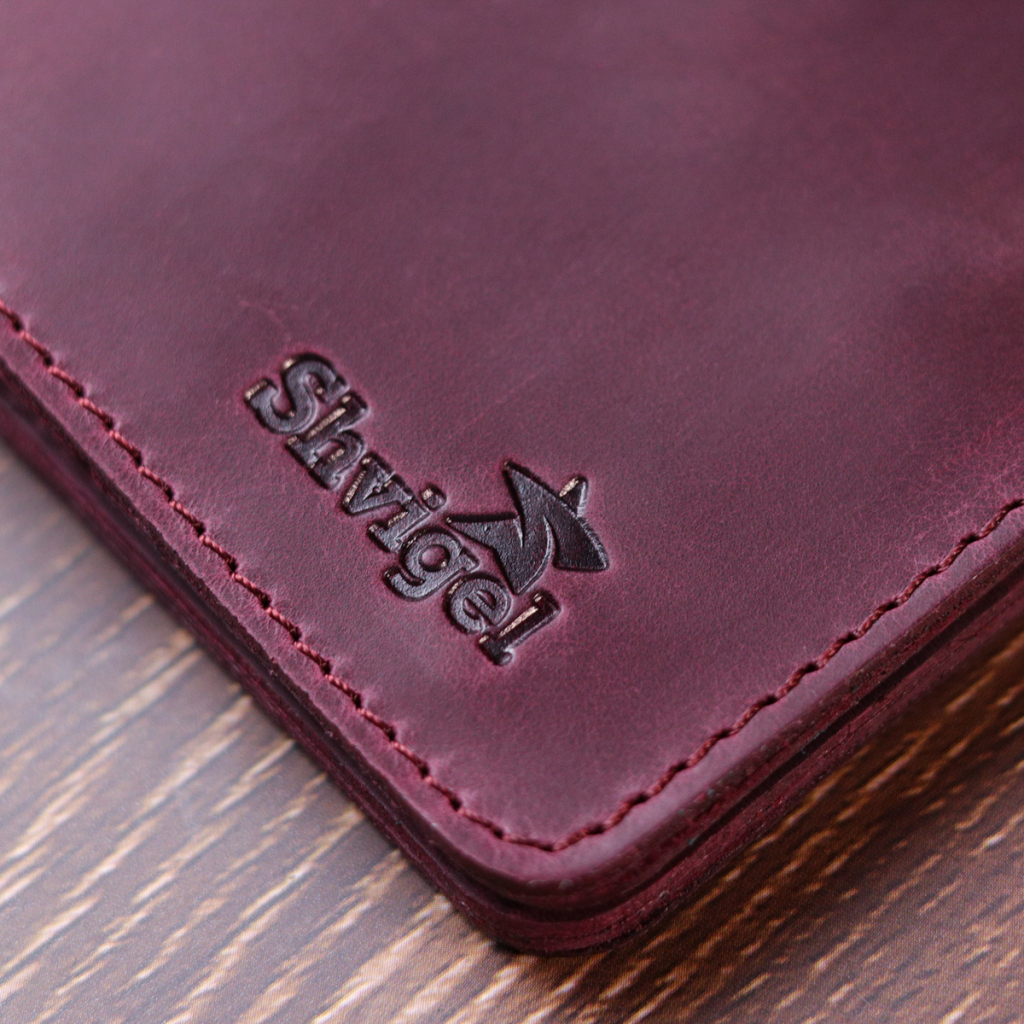 Портмоне Shvigel Шкіряне Бордове (16604) - зображення 10